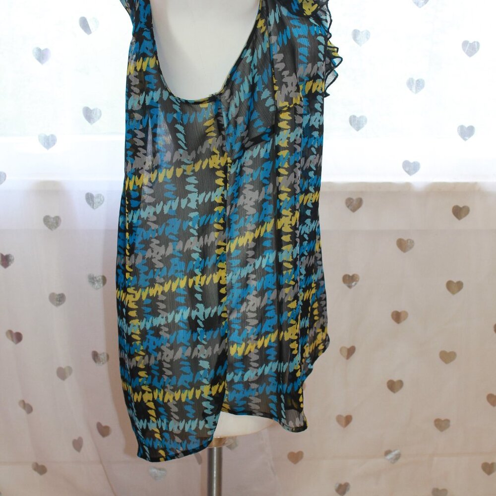 #271 Avenue Studio Blue Plaid Patterned Dressy Tank Size 18/20 - Picture 4 of 12